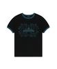 AAKAM Stamp Printed Ringer Top (Black)
