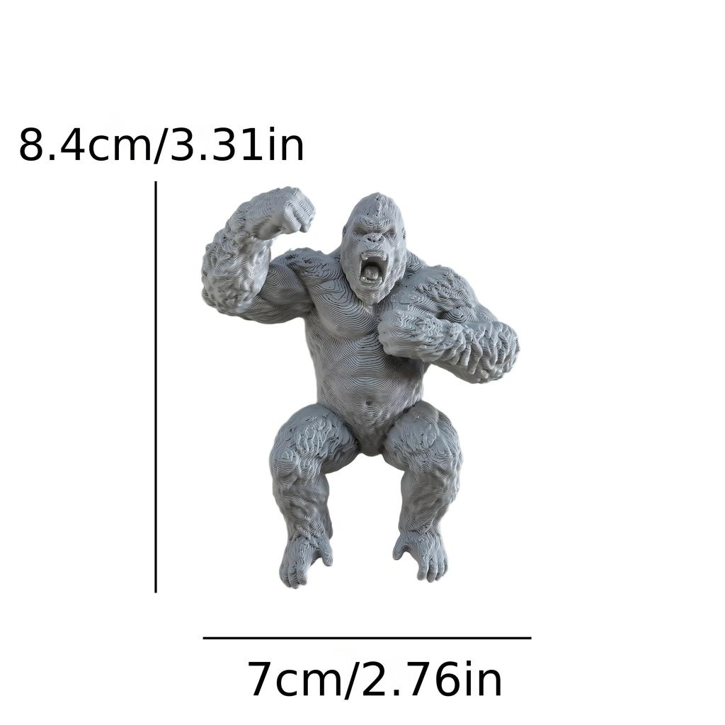 3D‑Printed Creative Roaring Gorilla Monitor Ornament, Cool Ape Desktop Decor for Computer Monitor Stand & Office Decoration