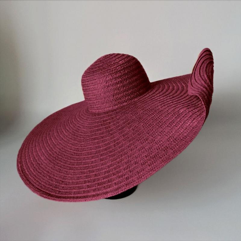 CM oversized brim braided hat women's spring and summer versatile beach hat vacation sun hat sun hat