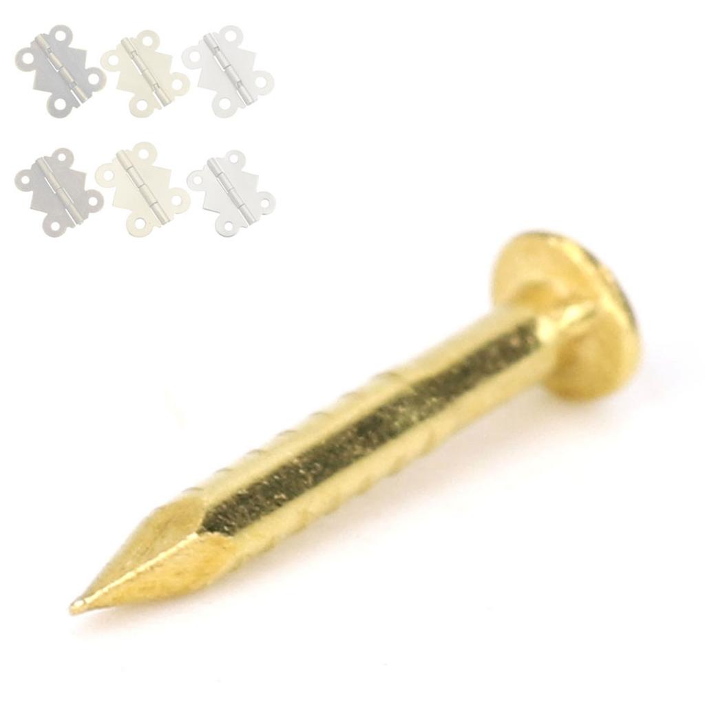 100Pcs Round Head Nail Brass Furniture Hinge Hardware Accessories 10mm15mm18mm22mm10mm Length
