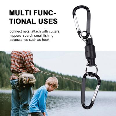 Fishing Magnet Carabiner Fishing Accessory Tool Magnet Buckle Fly Fishing Magnetic Net Release Clip Hanging Holder Lanyard Clip