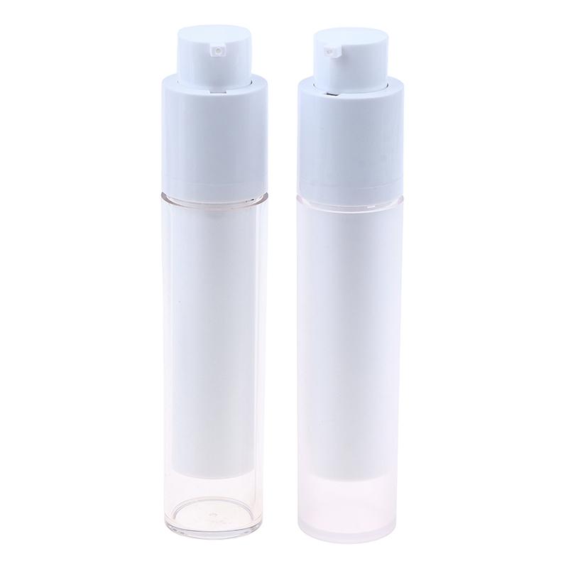 15/30/50Ml Vacuum Pump Bottles Frosted Clear Round Lotion Foundation Jar Rotating Lifting Lid Empty Travel Cosmetic Dispenser