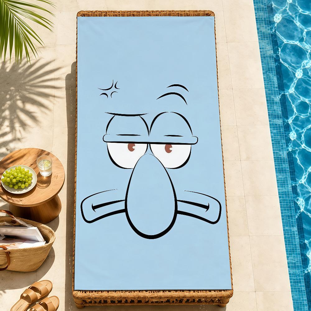 Beach Towels cute b-b-BobS-s Soft fun Quick Dry Pool cartoon s-S-S-SpongeS-eS bathing Towel Travel Gym Spa Camp sport face Gift