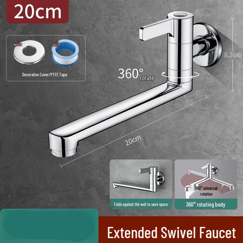 TLXT Wall-Mounted Foldable Kitchen & Mop Sink Faucet