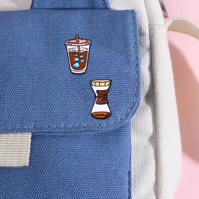 1pc Retro Cartoon Handmade Coffee Brooch Creative Cup Coffee Machine Design Pin Clothing Hat Bag Accessories Badge Patch Gift