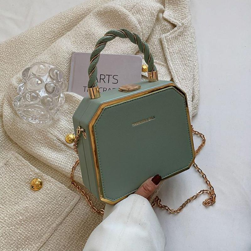 Старший Sense of Ladies Chain Bag Hundred с нишевым дизайном Sense Box Bag Shopping Commuting Multifunction Shoulder Crossbody Bags светло-зеленый 2060₽