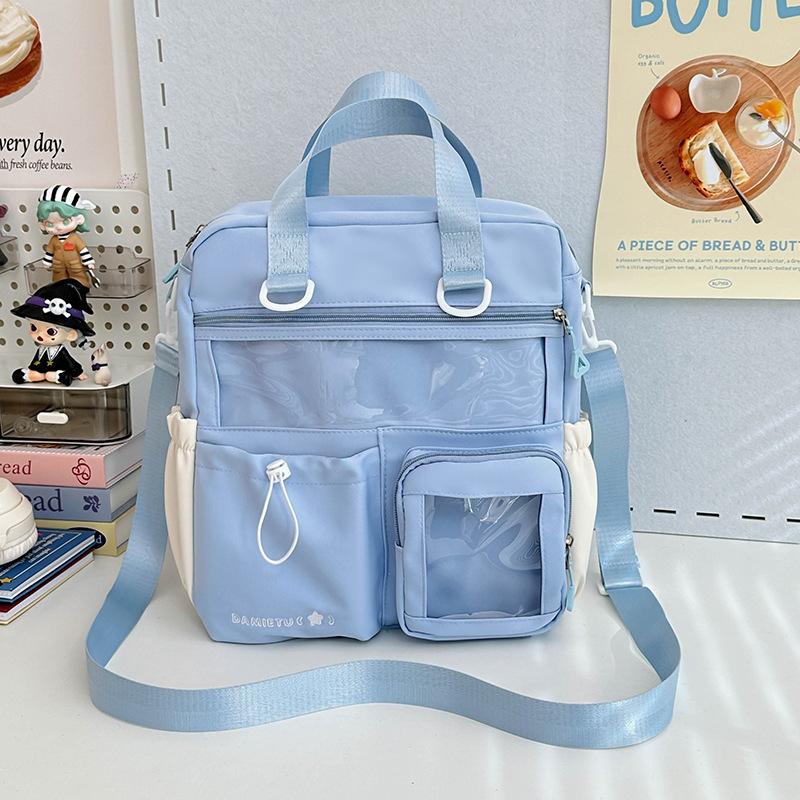 Lightweight Shoulder Bag Messenger Bag Student Crossbody Bag Women's Color Block Backpack