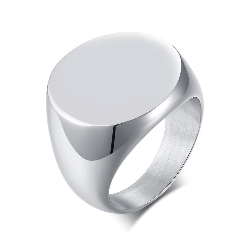 Vnox 12.5mm Signet Ring for Men, Black Square Top Stainless Steel Finger Band, Gothic Punk Rock Boy Stamp Rings