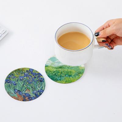 Diatom Mud Sink Absorbent Pad Cup Coaster Anti-skid Insulating Non-slip Multipurpose Water Absorbent Anti-scalding Decorate Table Flower Print