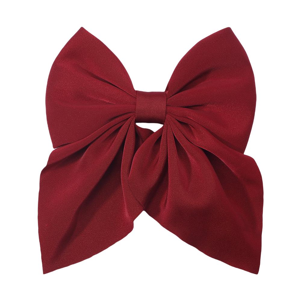 New Elegant Bow Ribbon Hair Clip Fashion Simple Solid Satin Spring Clip Hair Pin Headband with Clips Girls Hair Accessories