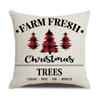 Red Plaid Christmas Linen Pillow Cover New Home Sofa Cushion Cover Cushion Cover