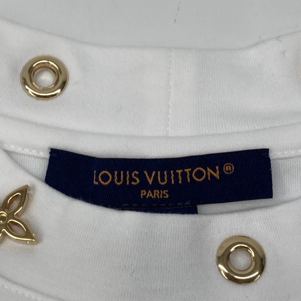Louis Vuitton RW191WW JG2 FGTS03 White Side Belt Cotton T-Shirt Tops L whiteUsed