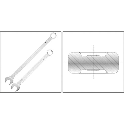 HAZET Long Combination Wrench, Silver, 305mm [Officially Imported from Japan] 600LG-17