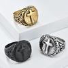 Eenvoudige Persoonlijkheid Titanium Staal Kruis Ringen Heren Draag Hand Sieraden Europese en Amerikaanse Retro Ring