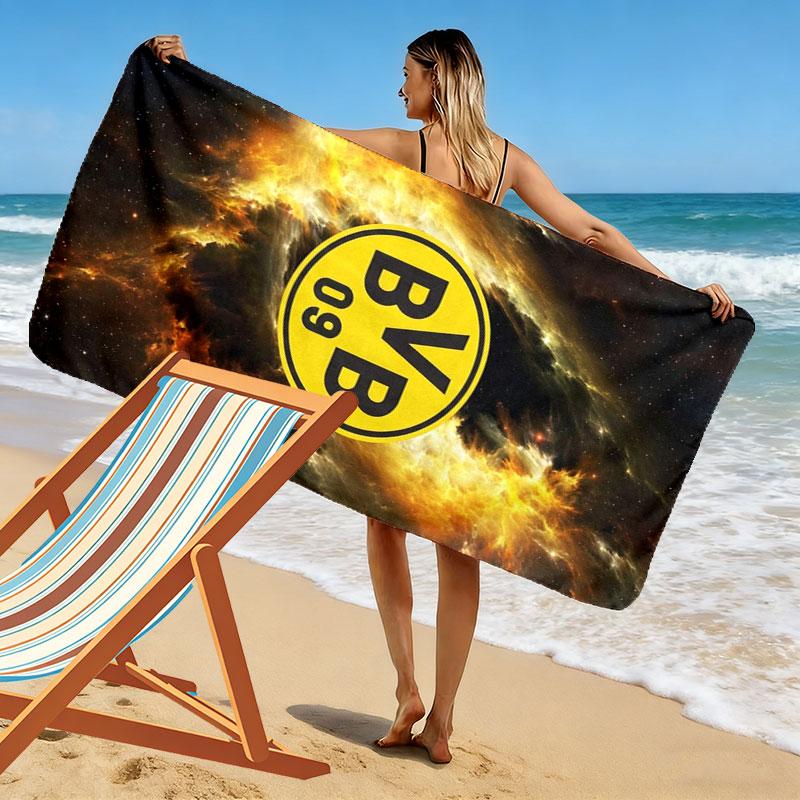 Borussia Print Beach Towel, Large Soft Quick Dry Towel for Beach Camping Swimming