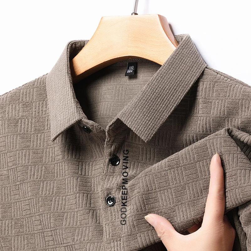 Nová pánská business casual košile s krátkým rukávem s odznakem, jednobarevná polokošile, módní, prodyšná, pohodlná, všestranný top