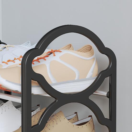 Entryway Shoe Rack 4 Tiers Large Bearing Capacity Great Load Detachable Thickened Steel Pipe