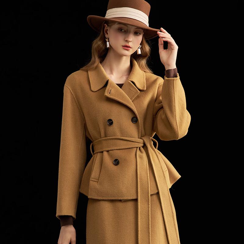 Wudao Women's Wool Coat with Belt