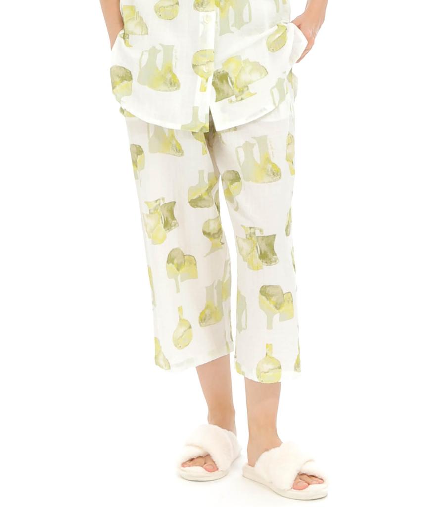 Narue Shirred Boiled Water Jug Pajama Yellow Women's Set,