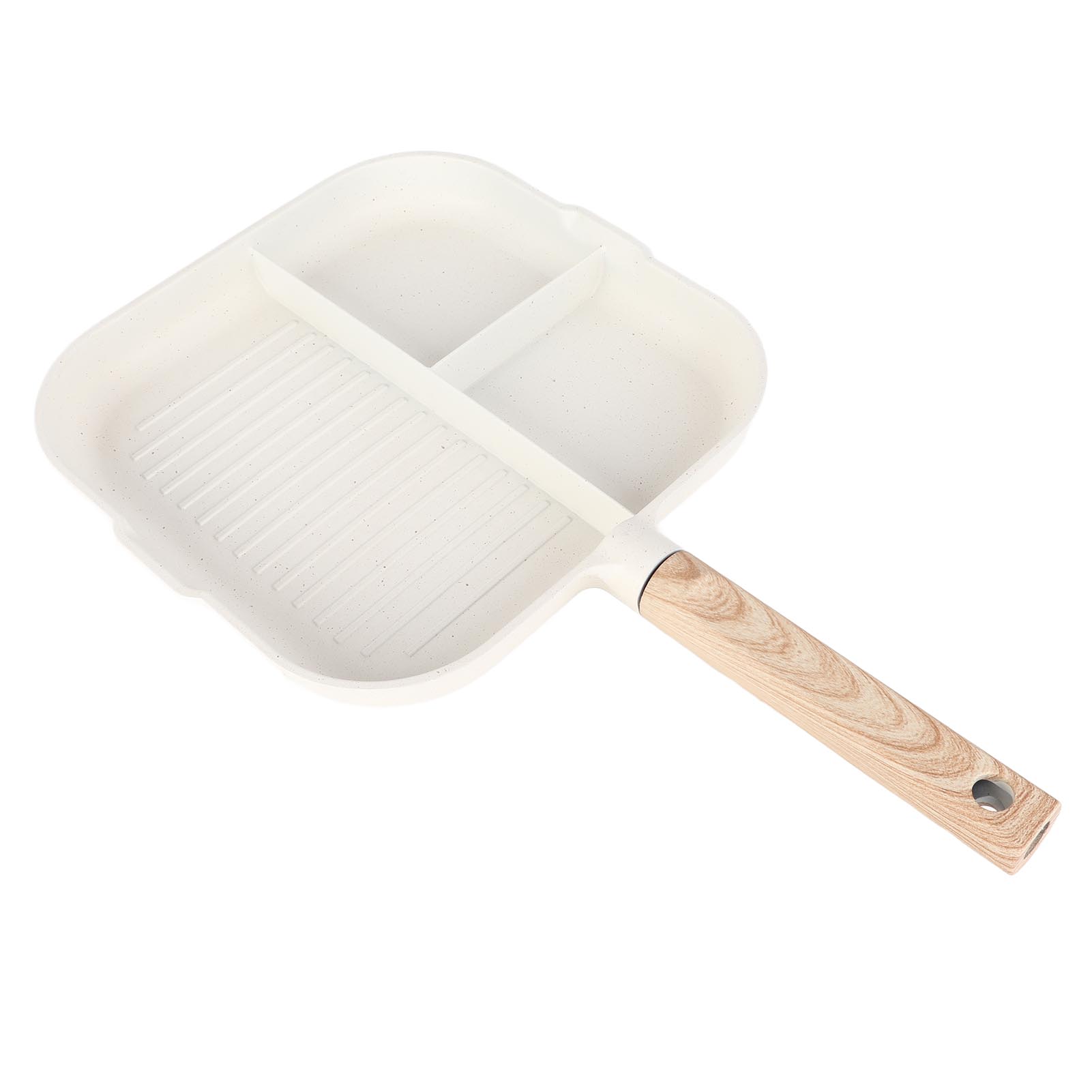 

Сковорода 3 в 1 из алюминиевого сплава, разделенная антипригарным покрытием, многофункциональная кухонная сковорода для яиц для завтрака L