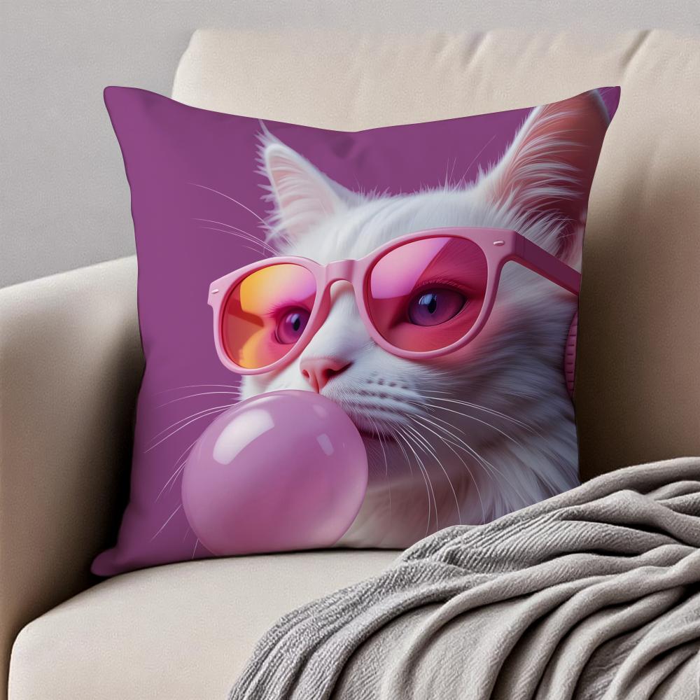 Vibrant Animal Bubble Fashion Tiger Cushion Cover Pillowcase Antidustmite Invisible Zipper Short Plush Sofa Cushion