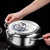 Japanese Deep Frying Pot with a Thermometer and a Lid 304 Stainless Steel Kitchen Tempura Fryer Pan 20 24 Cm