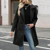 Women's Lapel Mid-length Button-down Woolen Coat