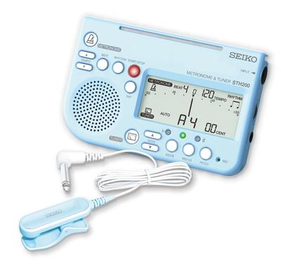 SEIKO Metronome Tuner Blue with Pickup Microphone Special Pack STH200BLSP & (2-Piece Set)