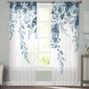 Pastoral Plants Flowers Plants Watercolor Sheer Curtain Living Room Drapes Home Bedroom Voile Curtain Tulle Window Curtain