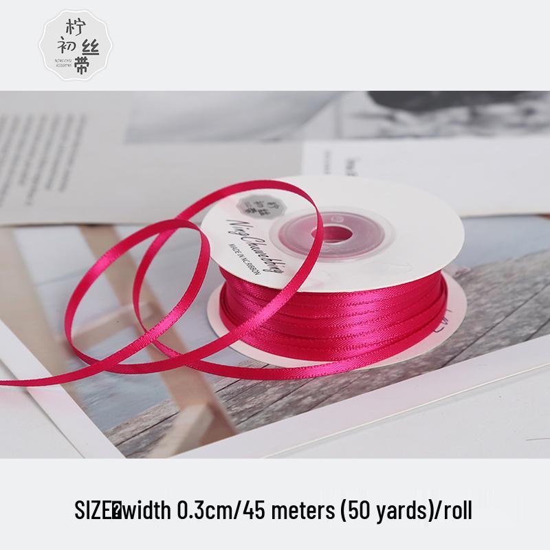 3mm Premium Double-Sided Satin Polyester Ribbon for Wedding Bows and Gift Packaging
