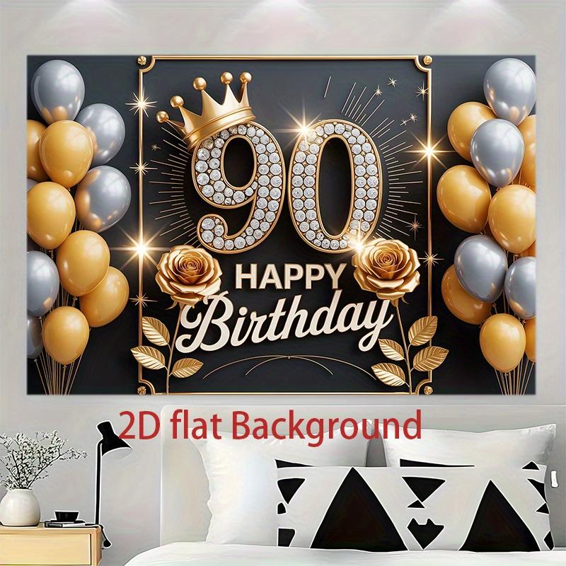 1 Stück Geburtstag 90. Geschenkbox Fotokabine Partybanner Gold #7871