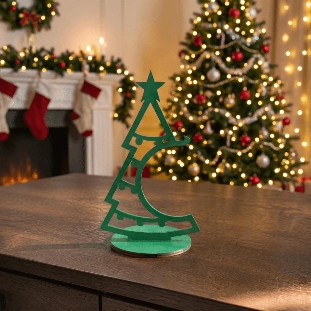 with Star Desktop Christmas Tree 3D Printed Tabletop Decor New Christmas Tree Ornament Indoor