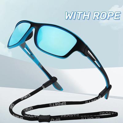 Polarisierte Sportsonnenbrille für Herren mit Seil, Mode, Ultraleicht, Bunte Folie, Outdoor, Staubdicht, Radsport-Sonnenbrille