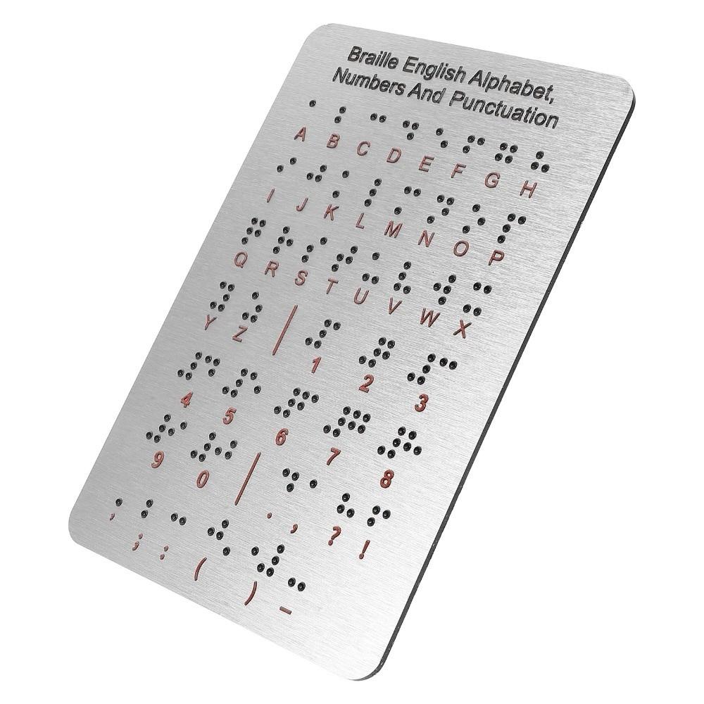 לוח אותיות ברייל מאלומיניום פנל אותיות ומספרים טקטילי מקצועי לילדים עיוורים למידה