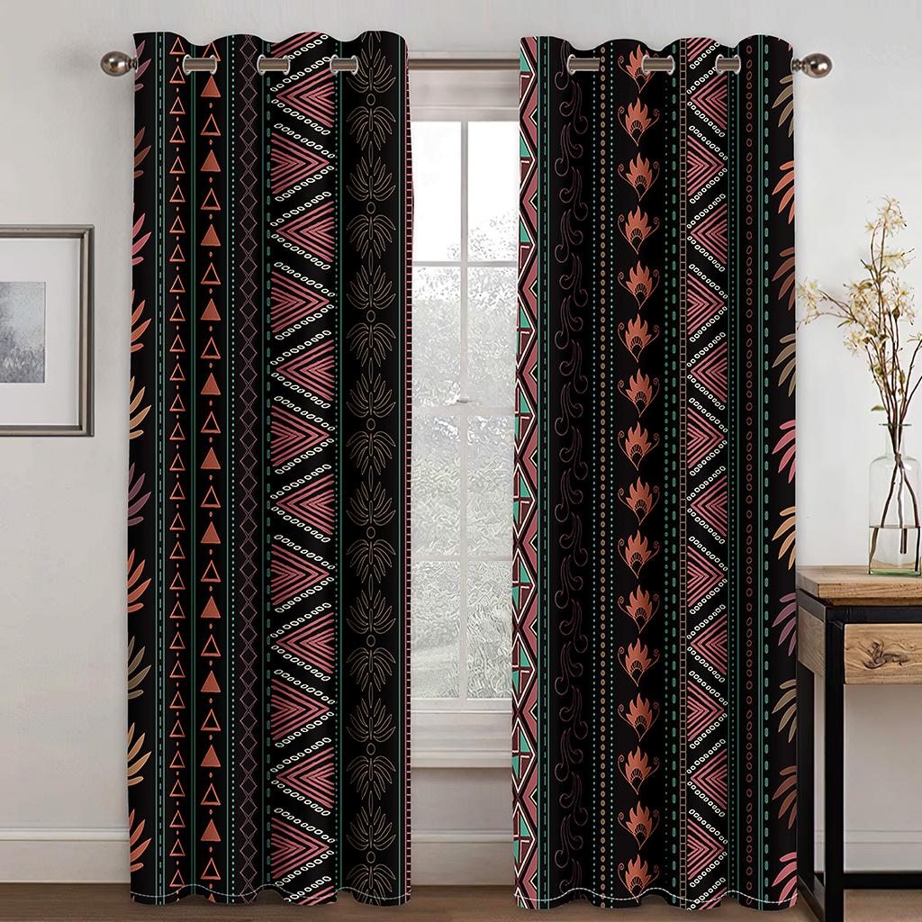 3D Modern Minimalist Ethiopian Style Color Stripe Curtains 2 Panel European Luxury Living Room Bedroom Decor Curtains