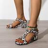 Fashion Summer Leopard Women's Chunky Slippers 2025 Elegant High Heels Shoes Sexy Slippers New Pumps Flip Flops Trend Sandalias De Mujer