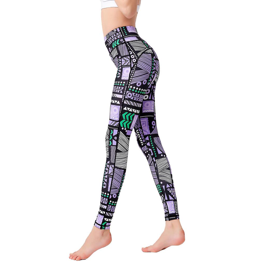 New printed yoga nine-point pants women's tight high waist hip lift running fitness pants