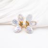 Light Luxury Baroque Pearl and Floral Stud Earrings