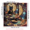 Colorful Mandala Black Cat Altar Cloth Tarot Tablecloth Witchcraft Cat & Moon Starry Sky Divination Cloth Tarot Mat Home Decor