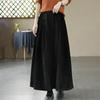Skirt for Women Casual Versatile High Waist Long Loose Trousers Thickened Slim Solid Colour Skirt