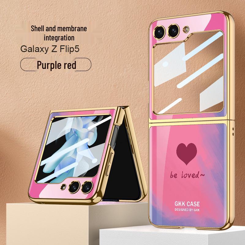 Samsung Z Flip5 Foldable Heart Design Screen Protection Case