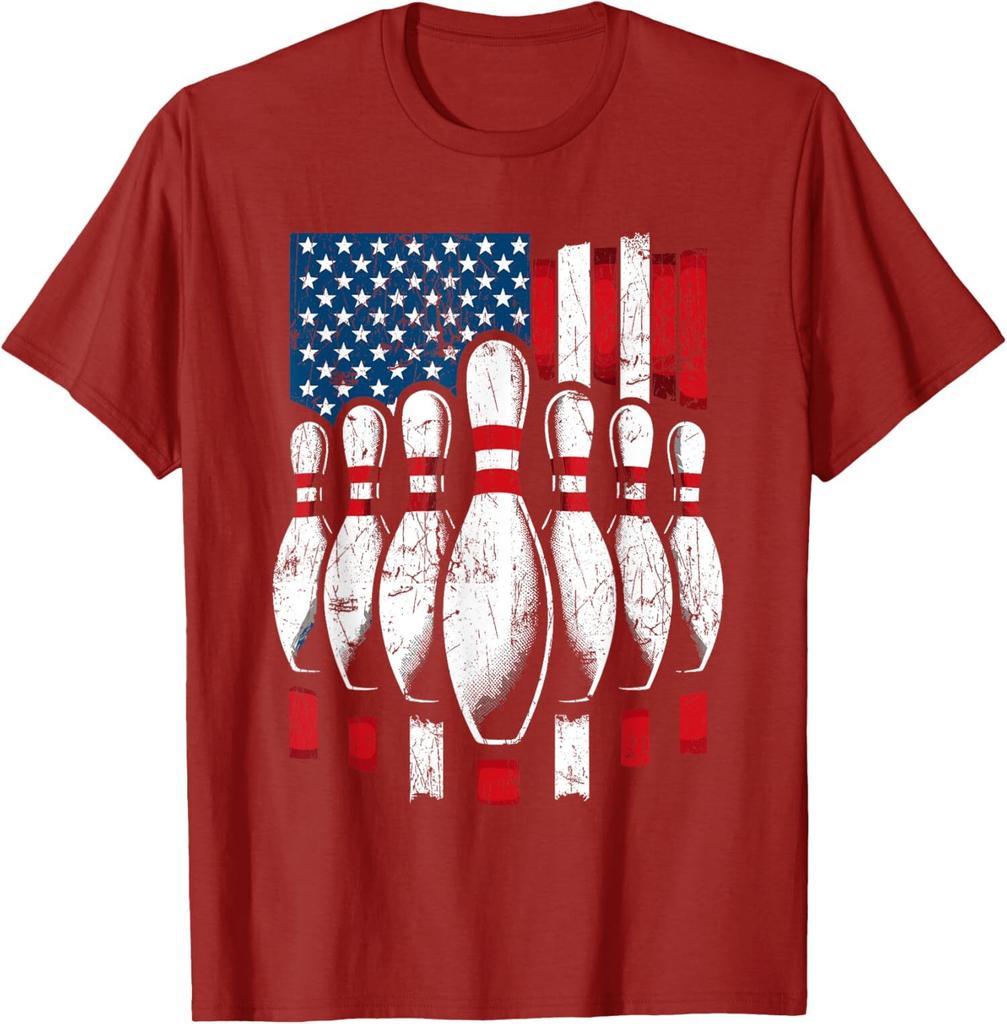 American Flag Patriotic Bowling Patriotic Design Unisex T-Shirt