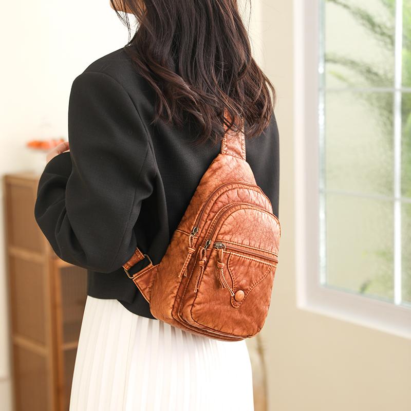 Frauen Taschen Schulter Messenger Mode PU Leder Taschen für Frau Multifunktionale Brust Tasche für Telefon Einkaufen Halter Brust Tasche