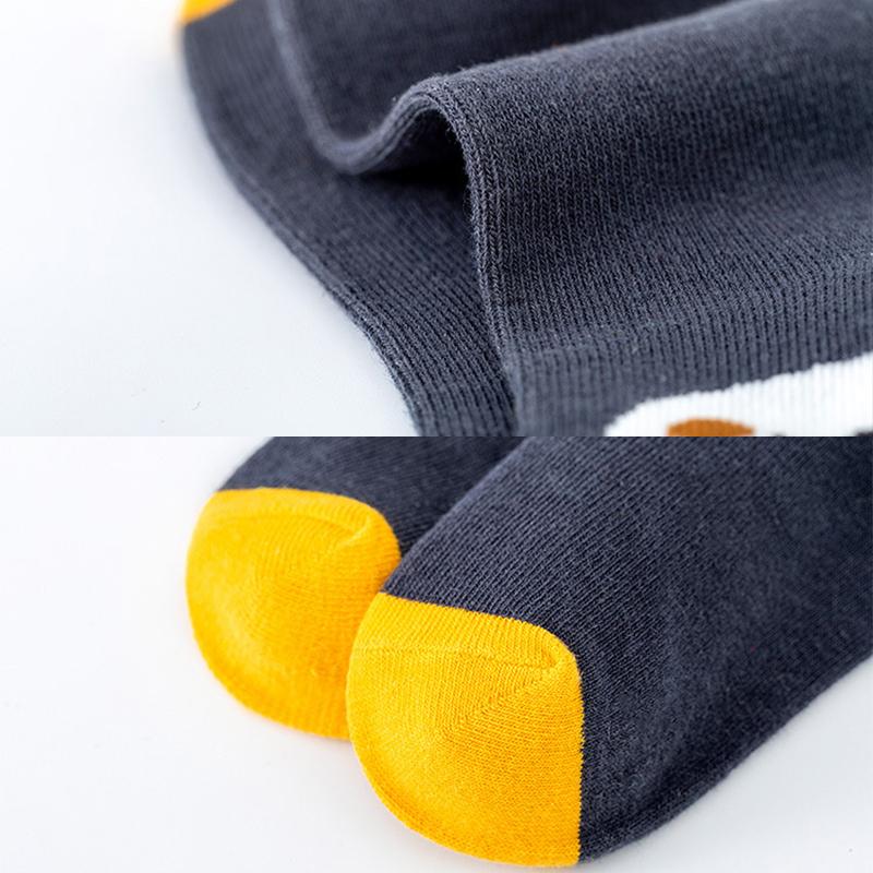 5Pairs Cartoon Bear Children Mid Tube Socks 1-8year Baby Autumn Winter Warm Cotton Sock Solid Color Kids Knit Socks Boy Footwear