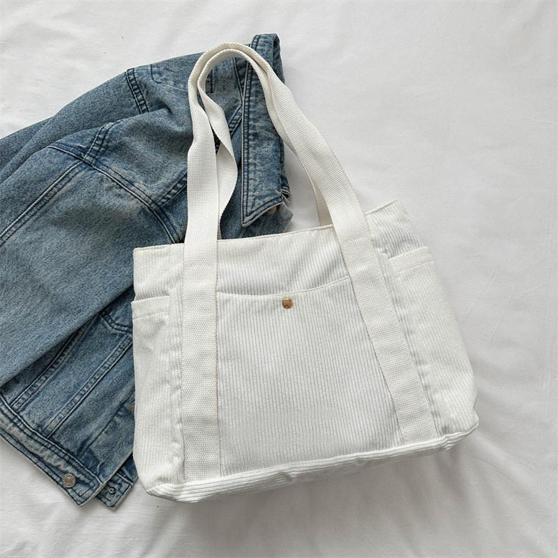 Large Capacity Canvas Tote Bag For Women Stylish Handbag With Multiple Pockets For School And Work