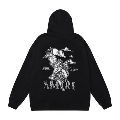 886 Amiri Spring and Autumn Loose Plus Size Thin High-quality Cotton Hooded Couple Hoodie