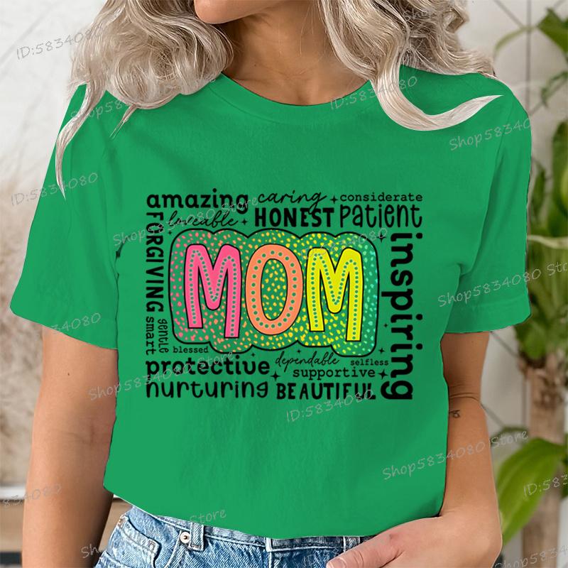 Retro Mutter Mode Lässige Oberteile Geschenk für Mama Lustige T-Shirts Muttertag Klassische Oberteile Mom Life Aufgedrucktes T-Shirt Damenbekleidung