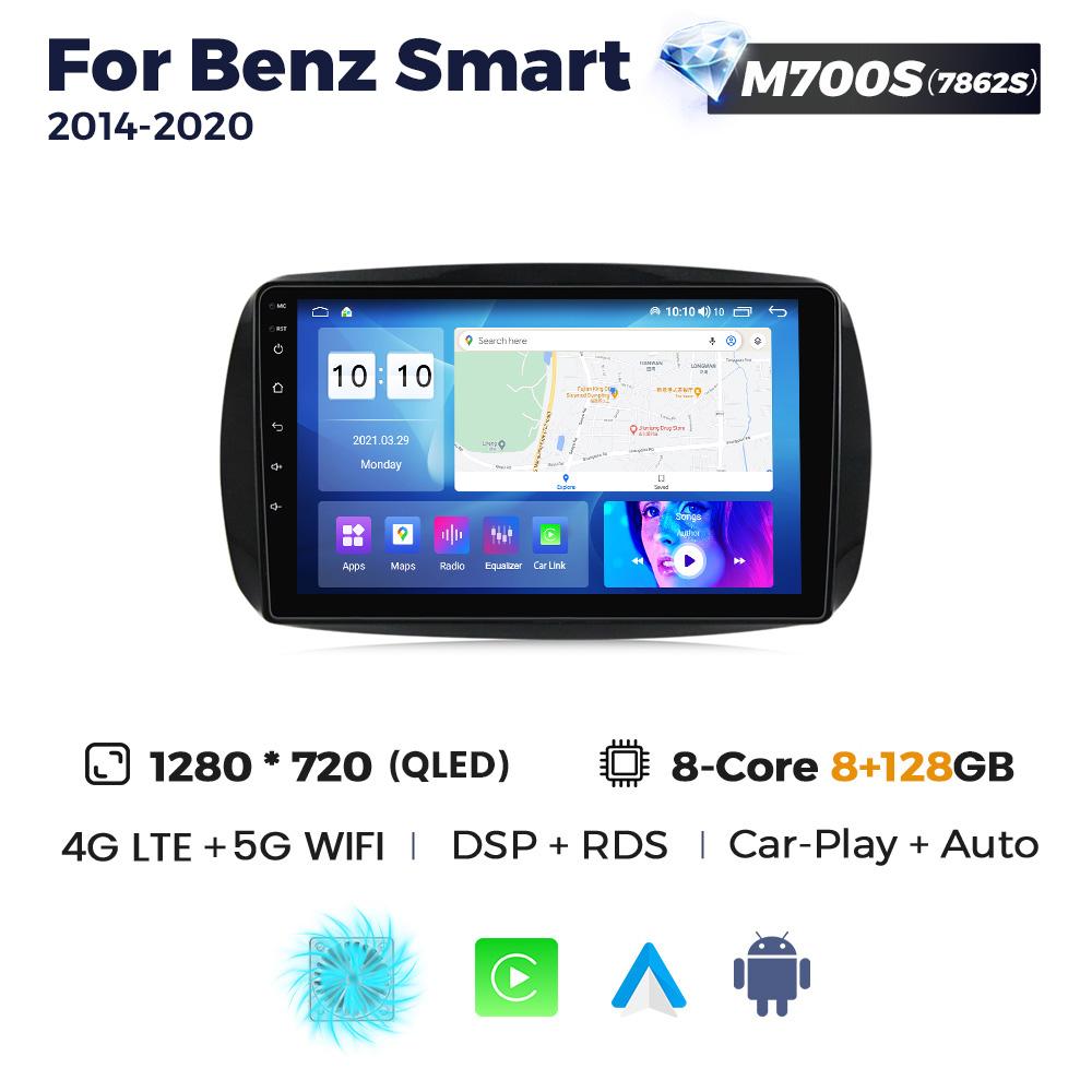NaviFly Android Auto Carplay Smart System Car Radio For Mercedes Benz Smart 453 Fortwo 2014 - 2020 Multimedia Stereo Player GPS