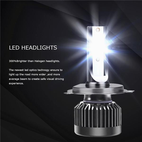 Buy 2Pcs Car Headlights Mini Light H4 Led Bulb Headlight Kit Car 12V
