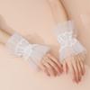 Women's Wrist Cuffs Flower Embroidery Lace Pleated Horn Cuffs Bride Wrist Sleeve Prevents Gogga Bites and Sunburns